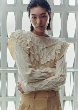 Frilled openwork sweater - Details of the article 6