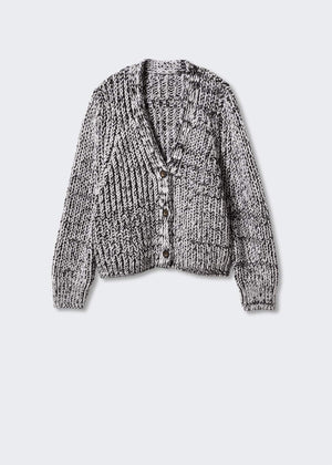 Flecked chunky-knit cardigan - Article without model