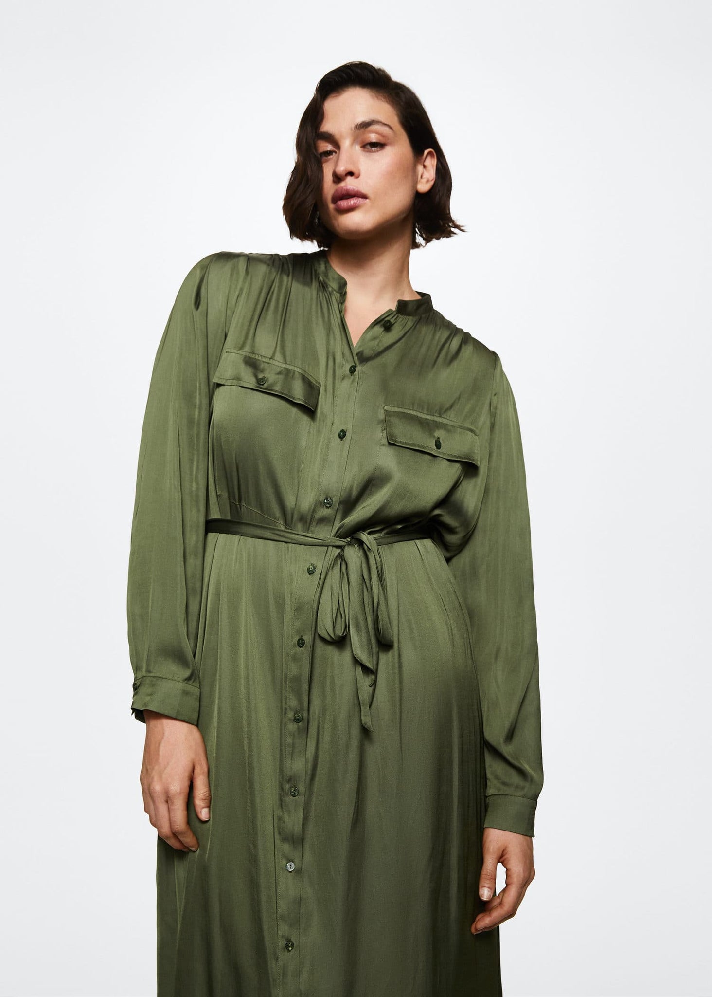 Satin shirt dress - Details of the article 5