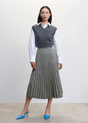 Pleated midi skirt - General plane