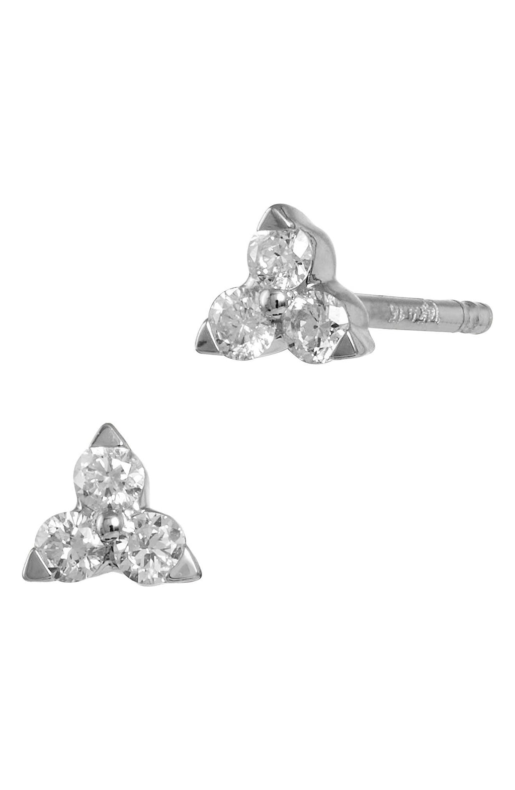 SAVVY CIE JEWELS 14K Gold Diamond Trio Stud Earrings - 0.15 ctw, Main, color, WHITE