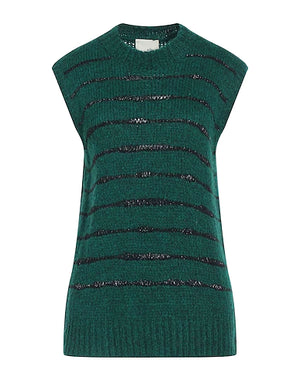 CELLIER Sweater Dark green 51% Acrylic, 30% Polyamide, 7% Metallic Polyester, 6% Viscose, 6% Wool