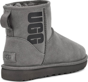 UGG<SUP>®</SUP> Mini Classic Logo Boot, Main, color, GREY SUEDE