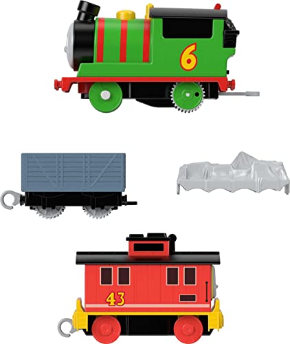 Thomas & Friends Motorized Toy Train Percy Battery-Powered Engine & Brake Car Bruno Rail Vehicle For Ages 3+ Years