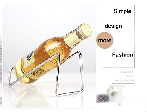 CdyBox Creative Metal Red Wine Rack Single Wine Bottle Holder Rack Display for Home Living Room Wine Rack (Silver)