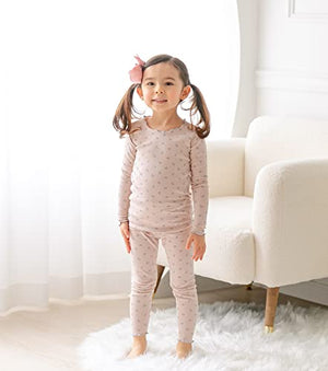 AVAUMA Baby Boy Girl Pajama Set 6M-7T Kids Cute Toddler Snug fit Flower Pattern Design Pjs Cotton Sleepwear Ruffled Shirring