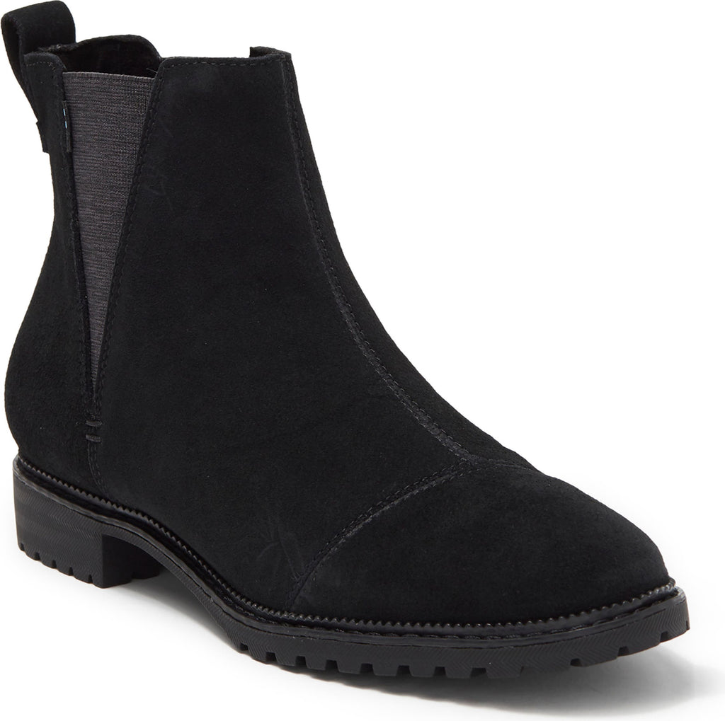 TOMS Cleo Water Resistant Chelsea Boot, Main, color, BLACK SUEDE