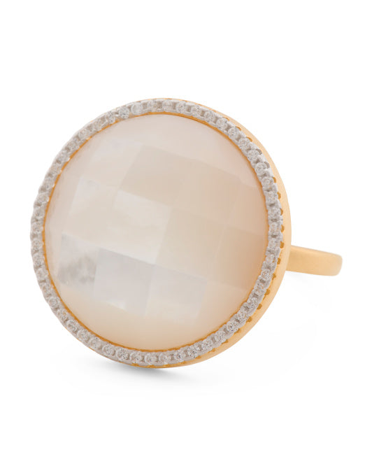 main image of 14kt Gold Plated Sterling Silver Iridescent Cocktail Ring