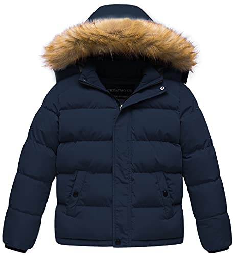 CREATMO US Boy's Water Resistant Winter Coats Warm Fleece Lined Outwear Windbreaker Ski Jacket