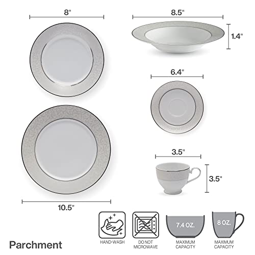 Mikasa 5224232 40-Piece Dinnerware Set, Parchment