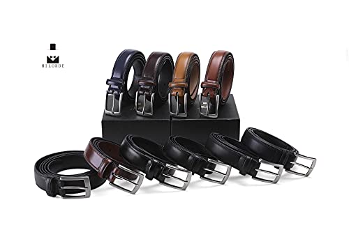 MILORDE Men's Genuine Leather Dress Belt, Handmade, 100% Cow Leather, Fashion & Classic Designs for Work Business and Casual