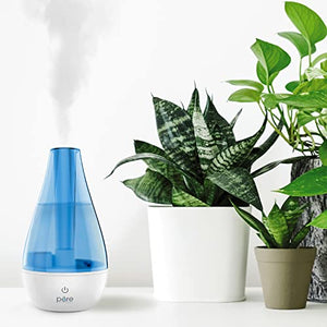 Pure Enrichment MistAire Studio Ultrasonic Cool Mist Humidifier - Compact Overnight Operation for Small Rooms, 2 Mist Settings, Optional Night Light, & Auto Shut-Off - For Offices, Nurseries, & Plants