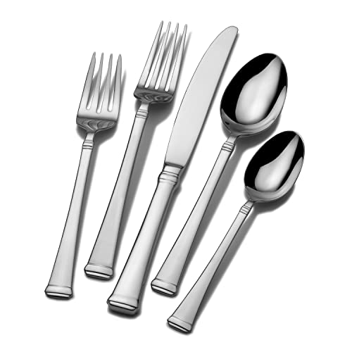 Mikasa 5060761 Harmony 65-Piece 18/10 Stainless Steel Flatware Set with Utensil-Serving Set, Silver