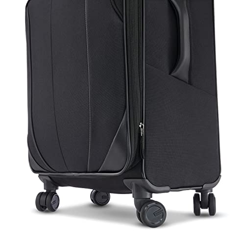 AMERICAN TOURISTER 4 KIX 2.0 Softside Expandable Luggage with Spinners, Black, 2-Piece Set (20/24)