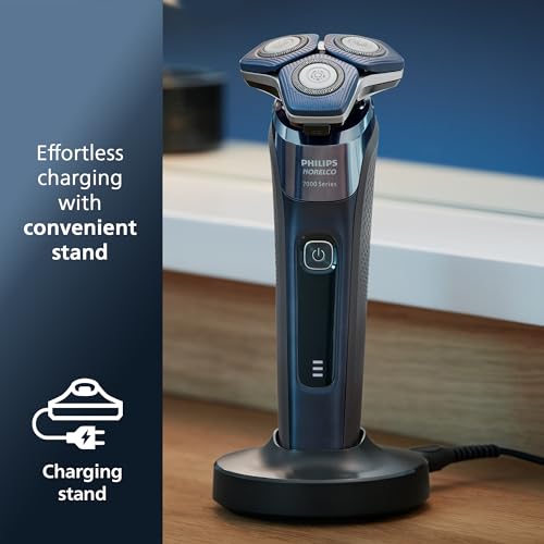 Philips Norelco Shaver 7800, Rechargeable Wet & Dry Electric Shaver with SenseIQ Technology, Quick Clean Pod, Charging Stand, Travel Case and Pop-up Trimmer, S7885/85