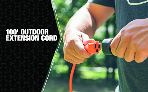 Woods 23098803 02309 16/3 Vinyl Outdoor Heavy Duty Extension Cord, Waterproof Flexible Vinyl Jacket, 16 Gauge, 3- Pronged, 100-Feet, Orange