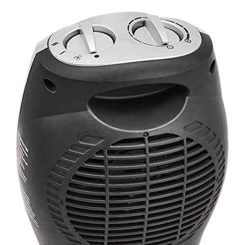 Amazon Basics 1500W Ceramic Personal Heater with Adjustable Thermostat, Silver