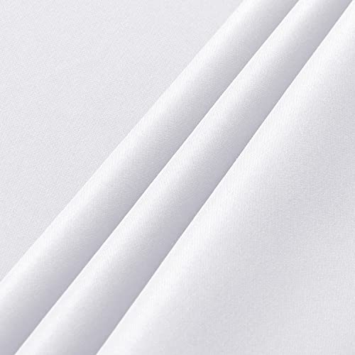 sancua 2 Pack White Tablecloth 60 x 102 Inch, Rectangle 6 Feet Table Cloth - Stain and Wrinkle Resistant Washable Polyester Table Cover for Dining Table, Buffet Parties and Camping