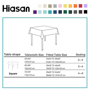 Hiasan Black Tablecloth Square, 54 x 54 inch - Waterproof, Wrinkle Resistant, Washable Polyester Fabric Table Cloth for Card Tables