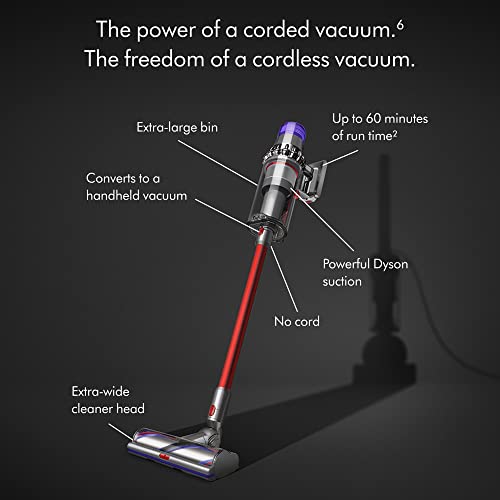 Dyson Outsize Cordless Vacuum Cleaner, Nickel/Red, Extra Large