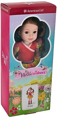 American Girl WellieWishers Willa 14.5" Doll with Hazel Eyes, Strawberry-Blonde Hair, Coral Leotard, Yellow Mesh Skirt, Ages 4+