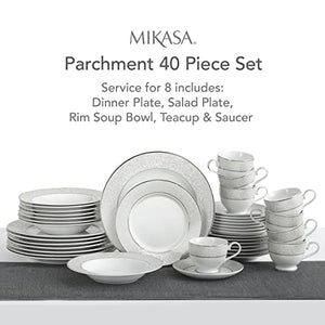 Mikasa 5224232 40-Piece Dinnerware Set, Parchment