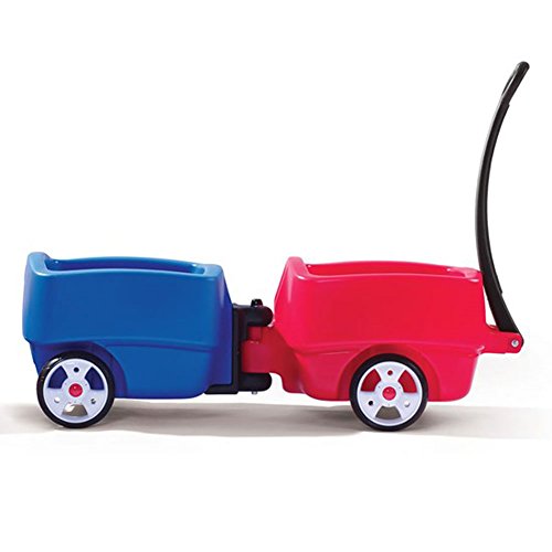 Step2 Choo Choo Wagon and Trailer - Red, White & Blue - Children's Wagon - Perfect for Siblings, Triplets, Friends - Festive Wagon for Parades and Summer Fun