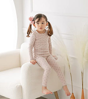 AVAUMA Baby Boy Girl Pajama Set 6M-7T Kids Cute Toddler Snug fit Flower Pattern Design Pjs Cotton Sleepwear Ruffled Shirring