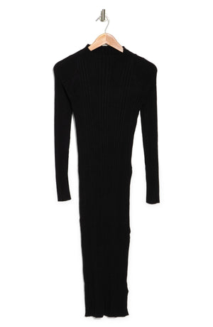 STITCHDROP Gateway Ribbed Midi Dress, Main, color, BLACK