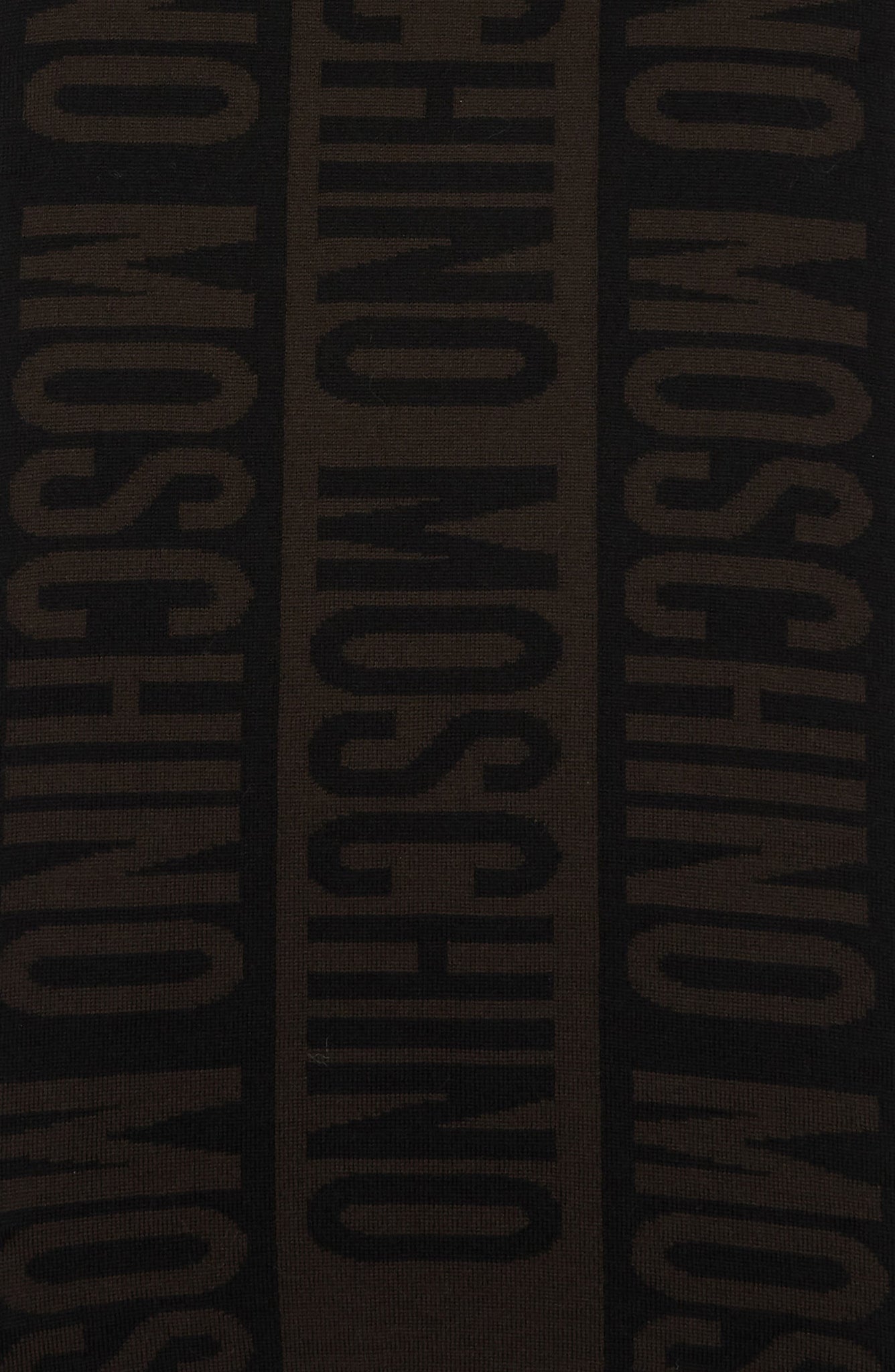 MOSCHINO Logo Wool Scarf, Alternate, color, BROWN