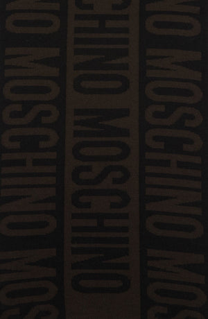 MOSCHINO Logo Wool Scarf, Alternate, color, BROWN