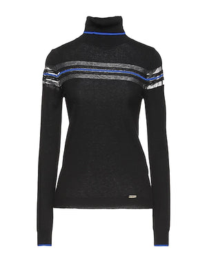 CRISTINAEFFE Turtleneck Black 48% Wool, 30% Nylon, 19% Acrylic, 3% Polyester