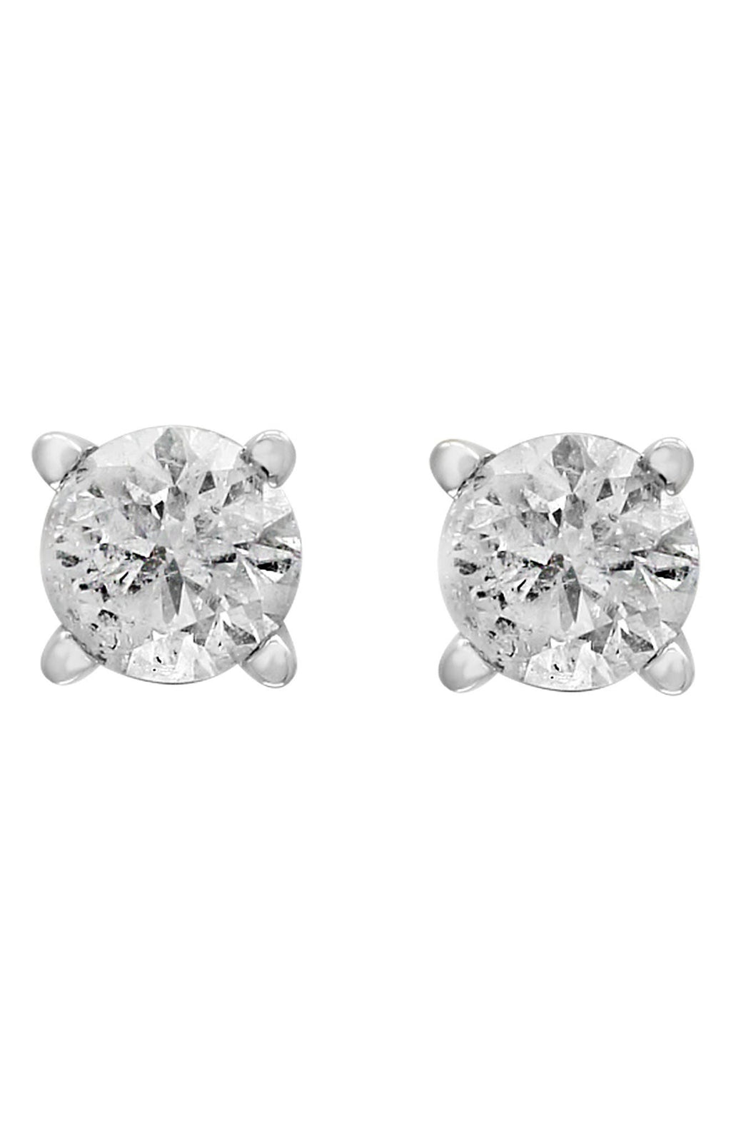 EFFY 14K White Gold Round Diamond Stud Earrings - 0.25 ctw., Main, color, WHITE