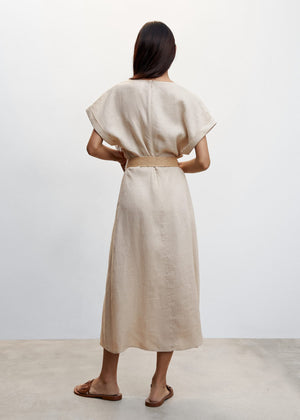 Belt linen dress - Reverse of the article