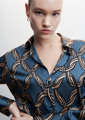 Satin print blouse - Details of the article 4