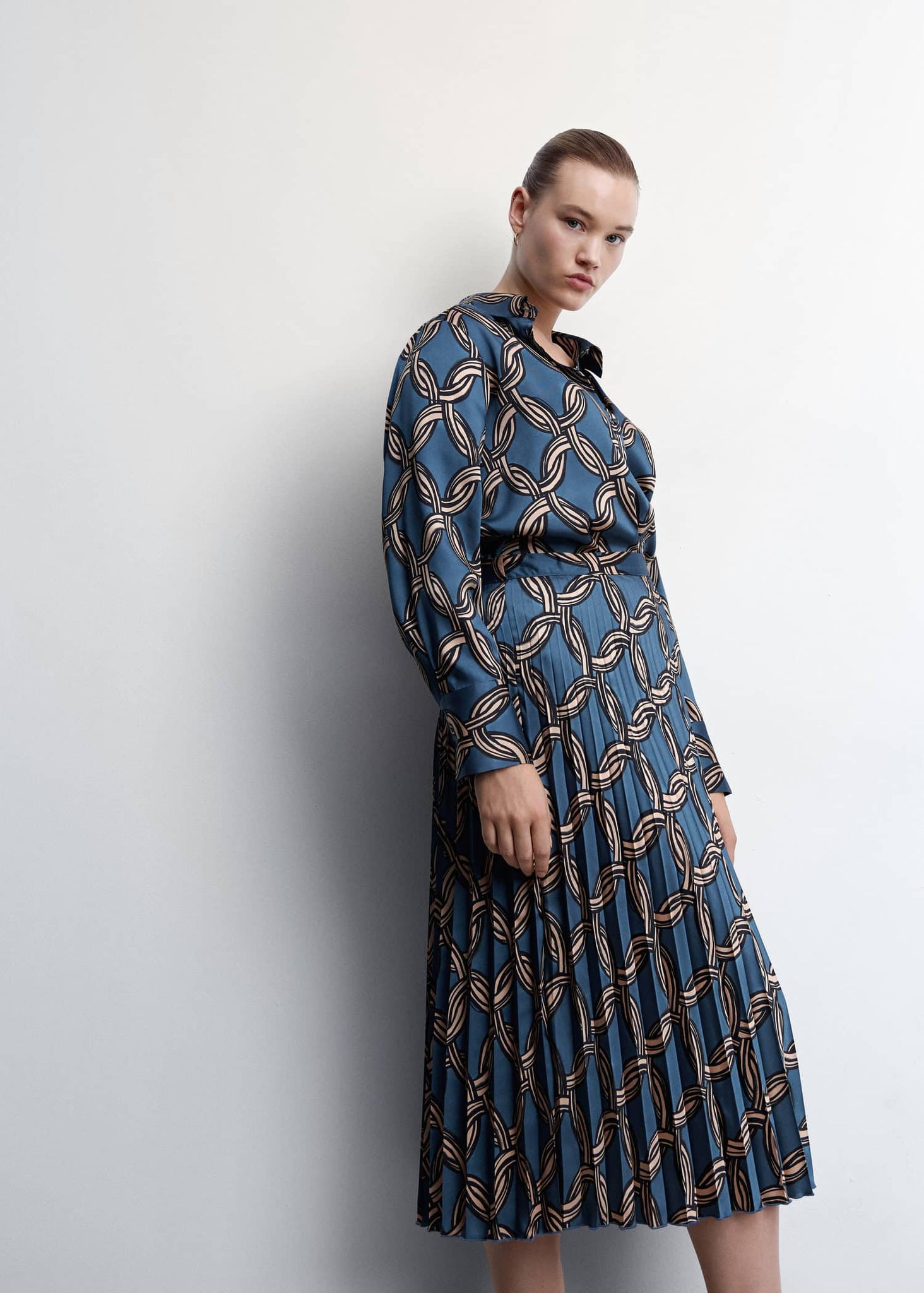 Geometric print pleated skirt - Details of the article 4