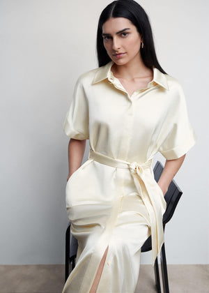 Satin shirt dress - Details of the article 2