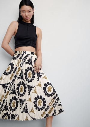 Printed pleated skirt - Details of the article 2