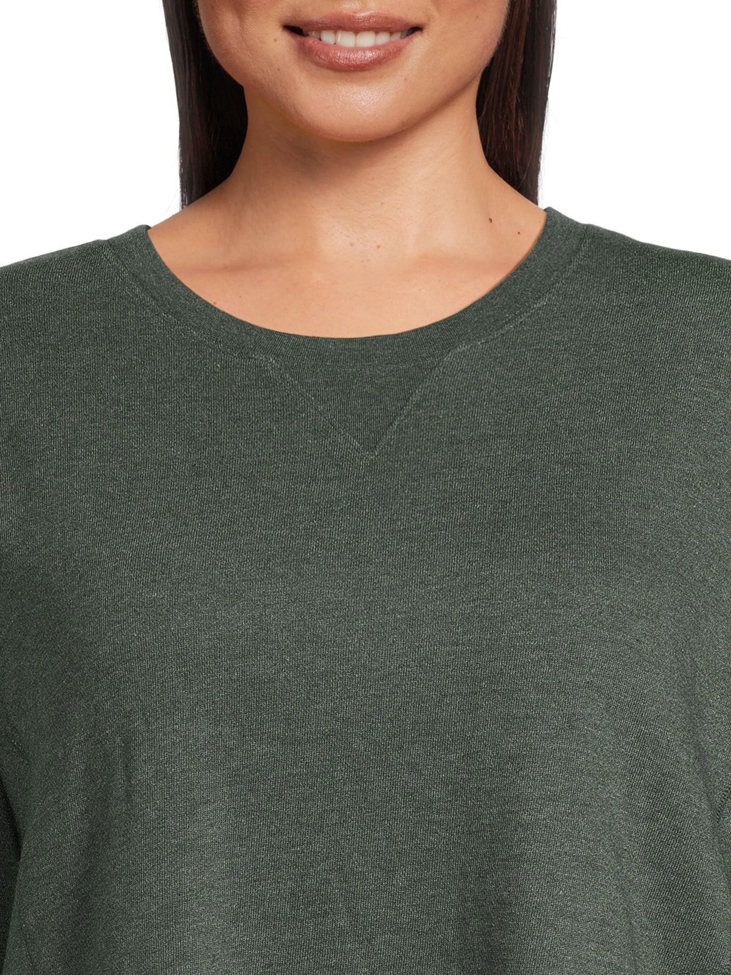 Terra & Sky Women's Plus High-Low French Terrycloth Sweatshirt - image 4 of 5