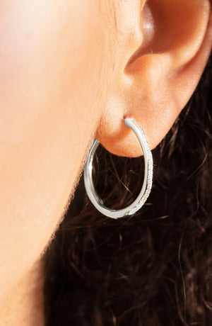 MONICA VINADER Medium Riva Wave Diamond Hoop Earrings