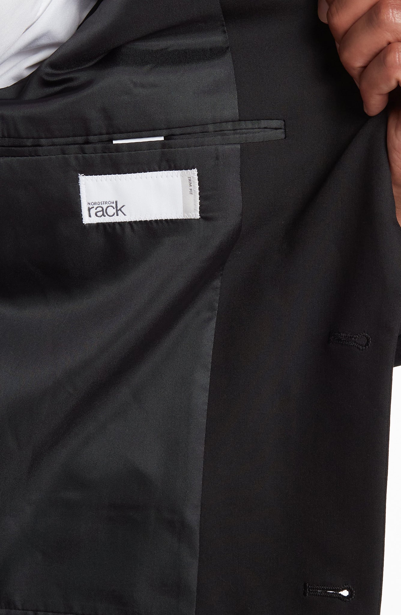 NORDSTROM RACK Solid Notch Collar Two Button Jacket, Alternate, color, BLACK