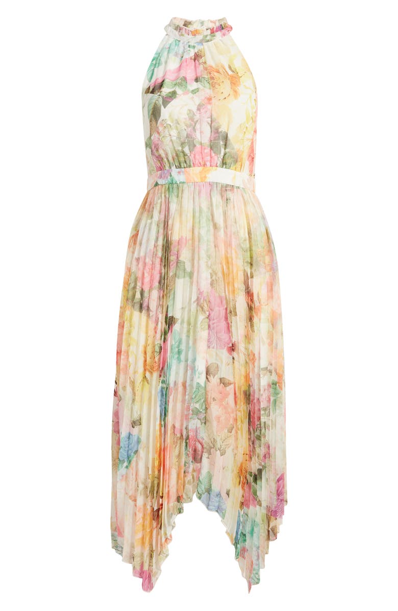 VINCE CAMUTO Halter Floral Chiffon Dress