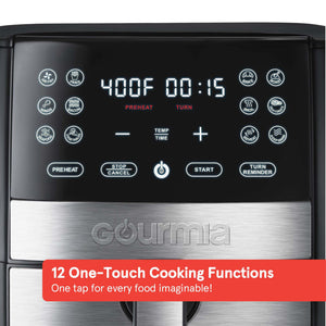 image 5 of Gourmia 8 Qt Digital Air Fryer with FryForce 360 and Guided Cooking, Black/Stainless Steel, GAF826