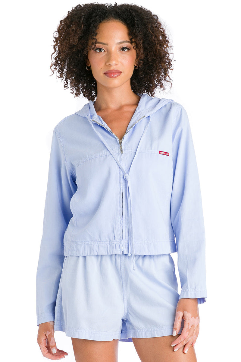 Zip-Up Twill Hoodie