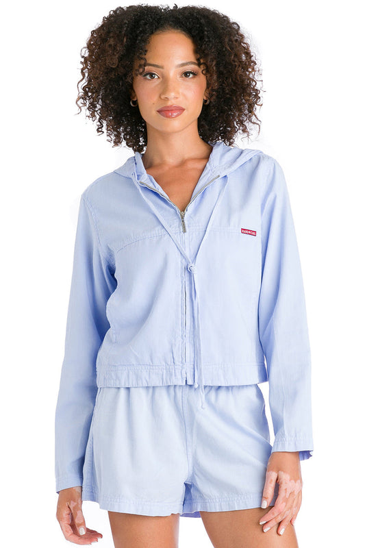 Zip-Up Twill Hoodie