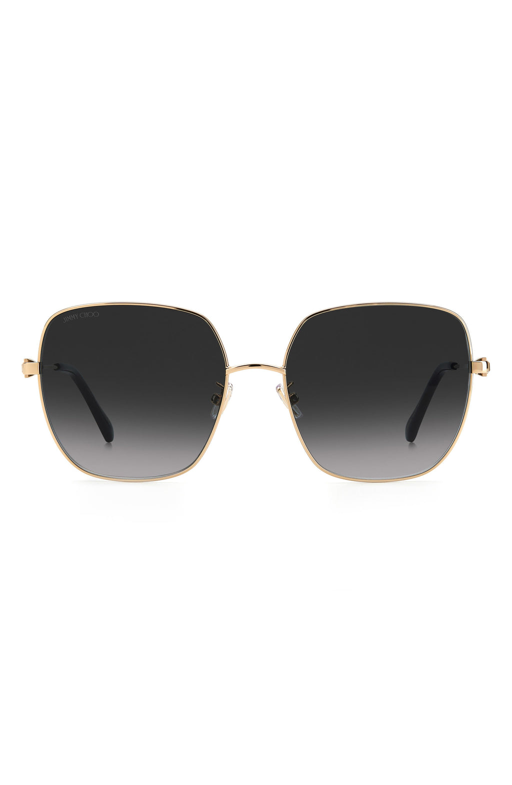 JIMMY CHOO 60mm Oversize Rounded Sunglasses, Main, color, GOLD BLACK / DARK GREY SHADED