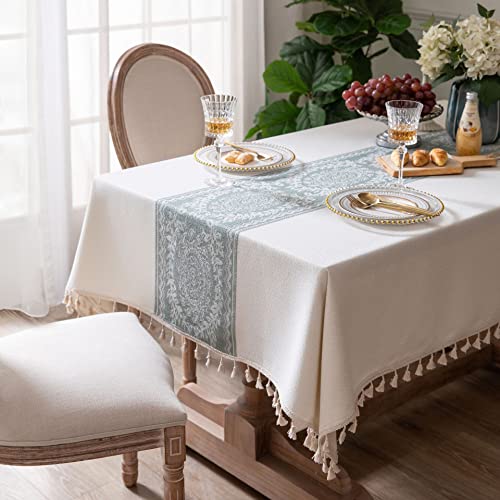IVAPUPU Rectangle Table Cloth Linen Tablecloth Spillproof Wrinkle Free Kitchen Dinning Tabletop Decoration Table Cover Party Banquet 58''x102'' 8-10 Seats