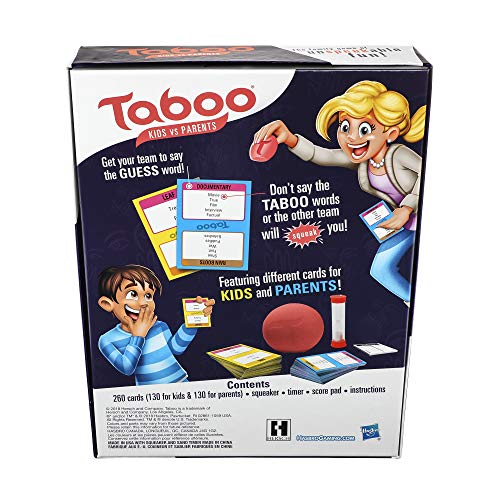 Hasbro Gaming Taboo Kids vs. Parents Family Board Game Ages 8 and Up