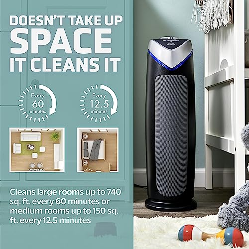 GermGuardian HEPA Air Purifier for Home, Large Room Air Purifiers with HEPA Filters, Removes 99.97% Pollutants, UV C, AC4825E, Gray