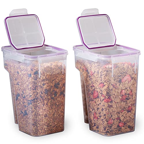Snapware Airtight 2-Pack (22.8 Cup) Cereal Dispenser Storage Containers, Flip-Top Lid BPA Free, Plastic Containers For Cereal, Rice, Snack, Dry Food and Pantry Organization